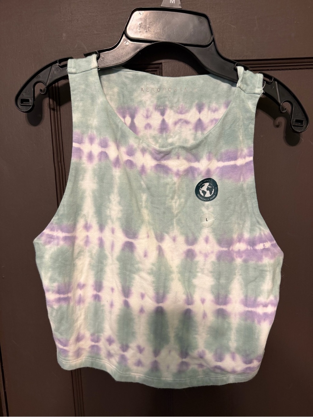 Aeropostale Mint Green & Lavender Tie-Dye Cropped Tank